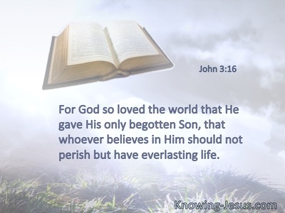 For God so loved the world that He gave His only begotten Son, that  whoever believes in Him should not perish but have everlasting life.